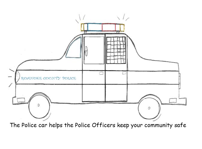 The Police car helps the Police Officers keep your community safe