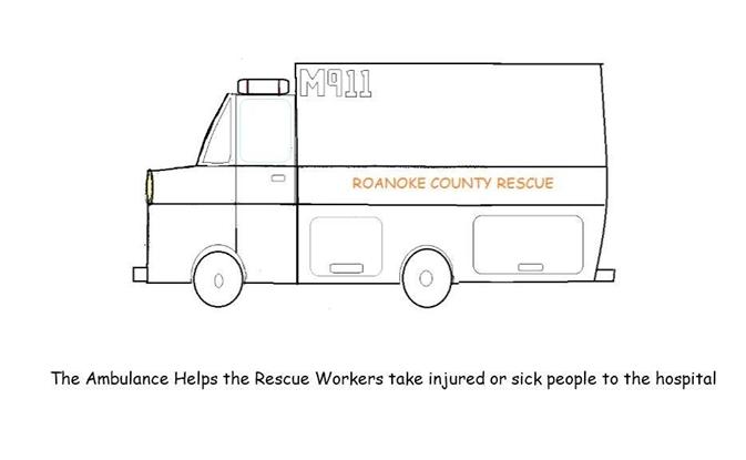 The Ambulance helps the rescue workers take injured or sick people to the hospital