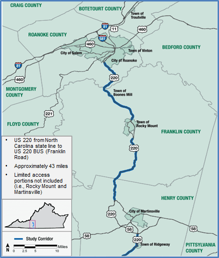 Route 220 Preservation and Improvement Plan Map