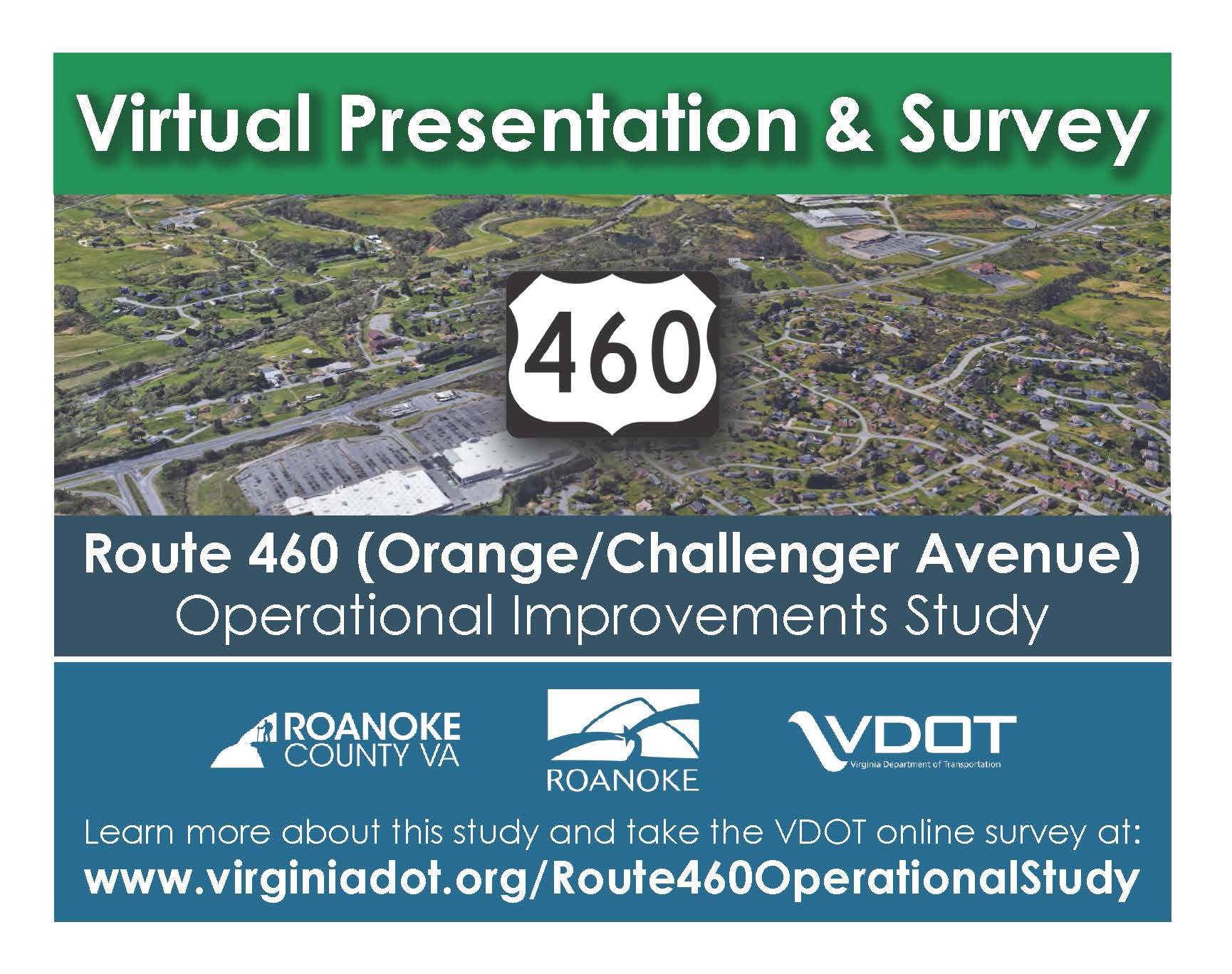 Route 460 Virtual Presentation and Survey Postcard Front