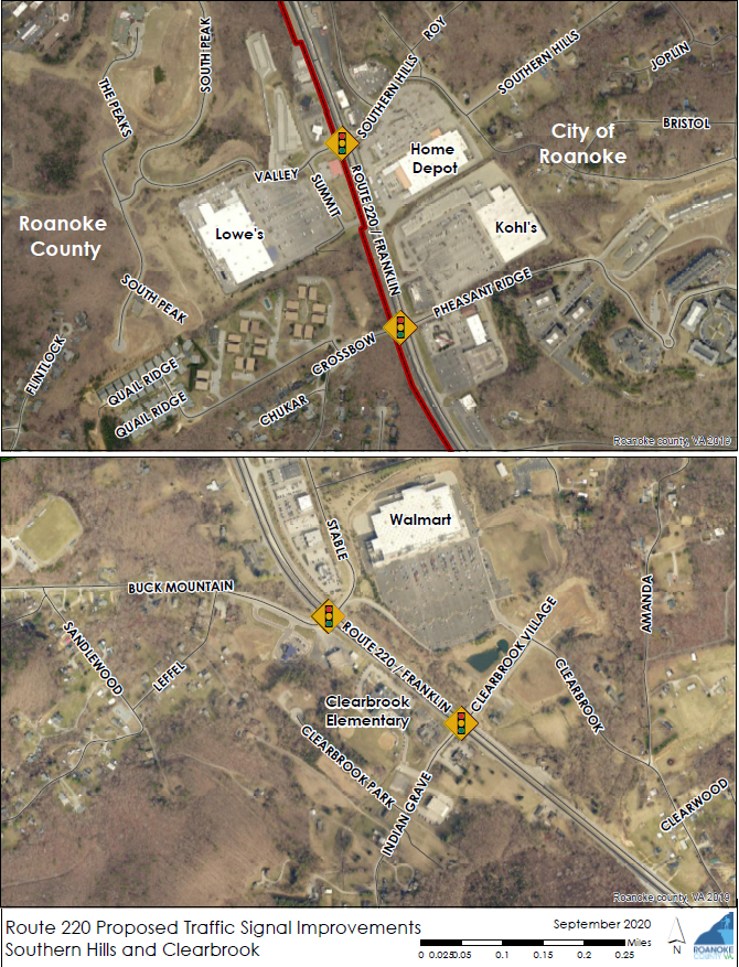 Route 220 Traffic Signal Improvements Map