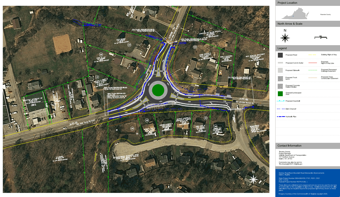 Starkey Rd. Roundabout Project Overlay, Aerial View