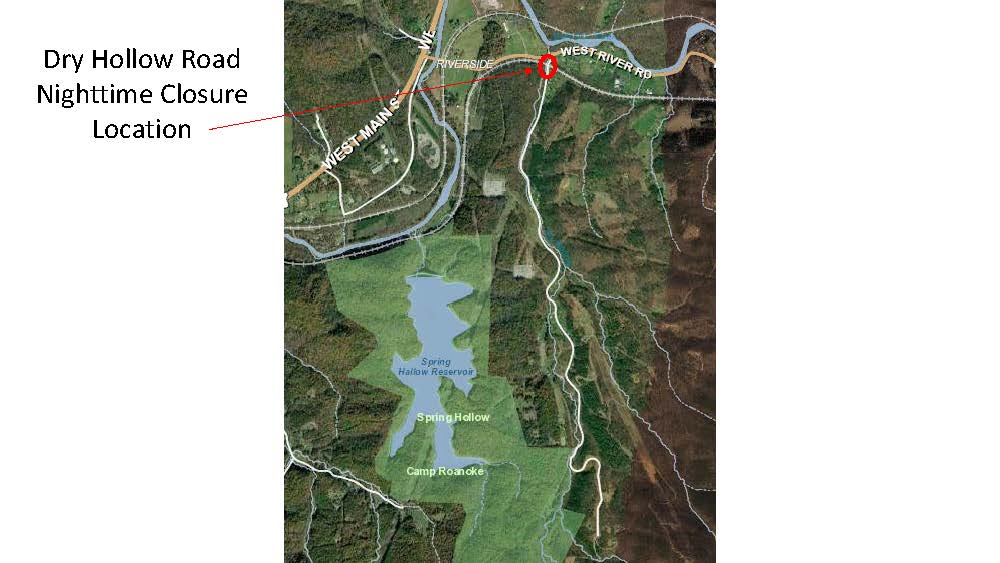 Dry Hollow Closure Location Map