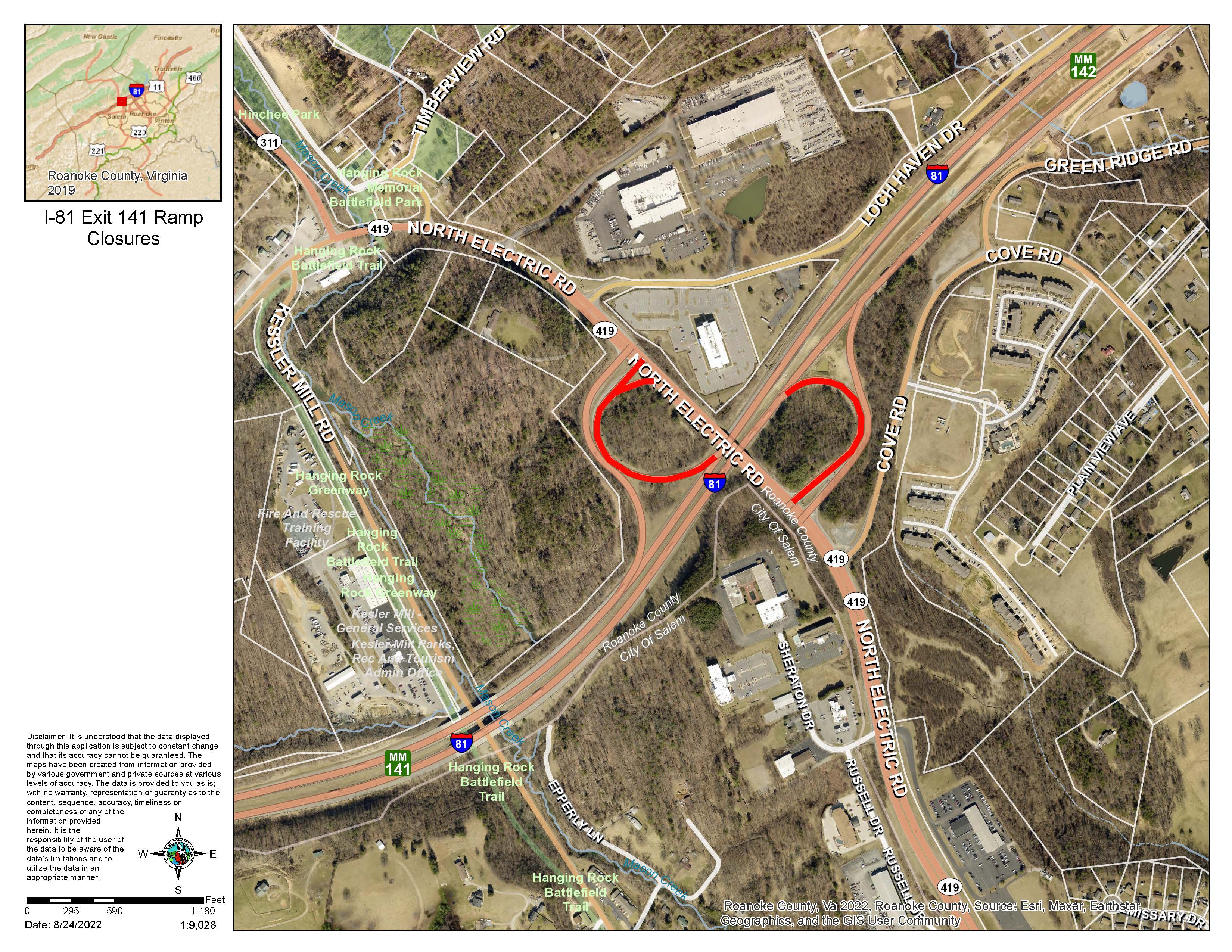 I81 exit 141 Ramp Closures