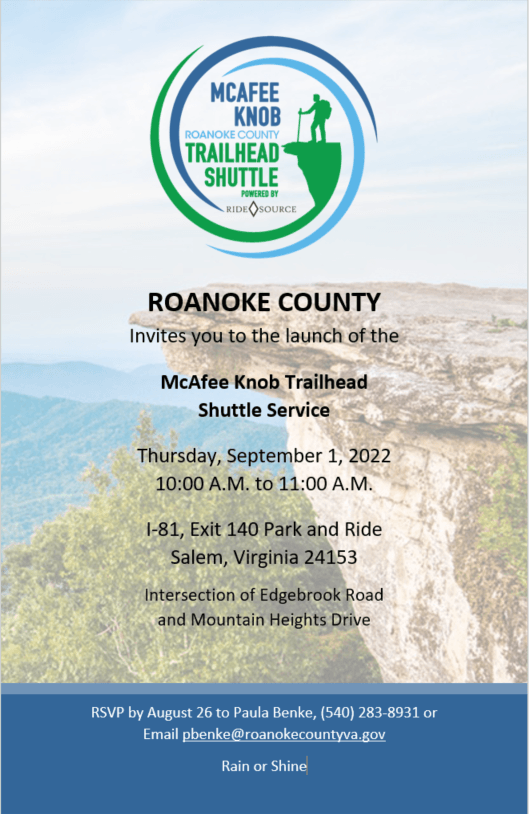 McAfee Knob Shuttle Flyer