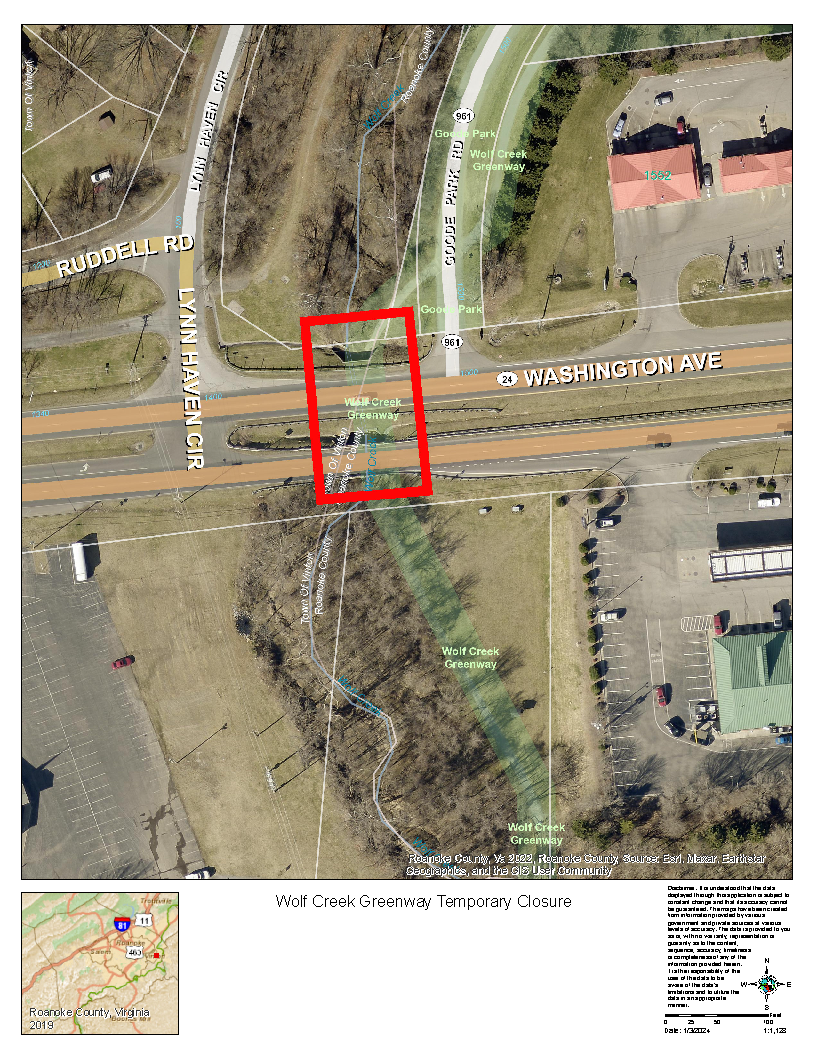Wolf Creek Greenway Temp Closure Map