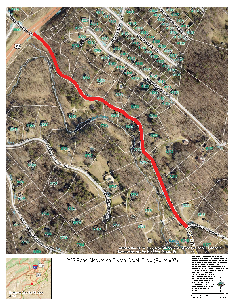 Crystal Creek Dr Closure Map