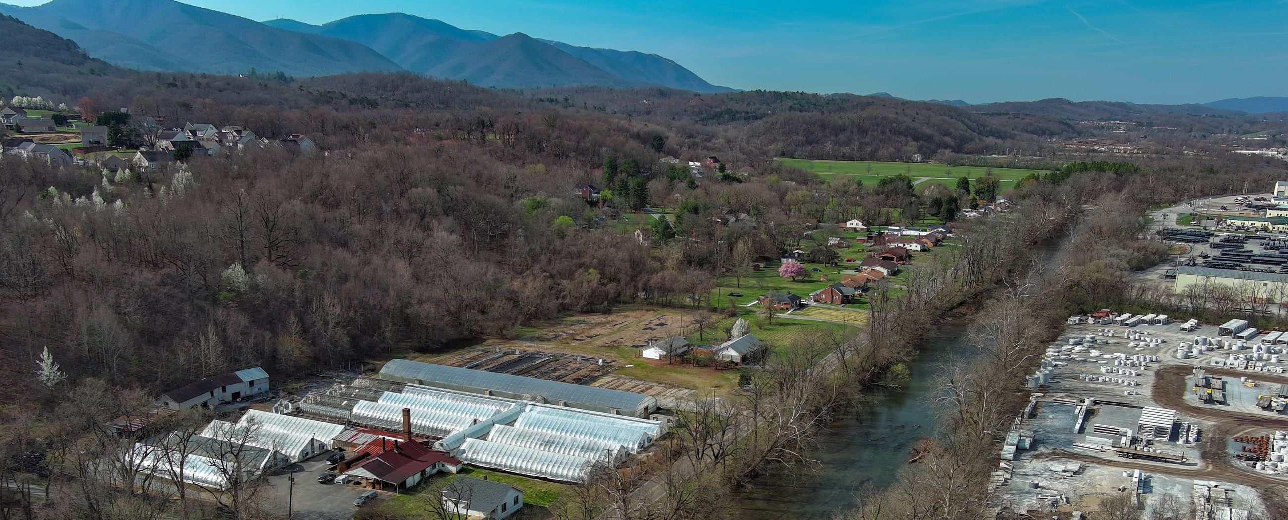 Aerial photo of the west Roanoke River Greenway study area