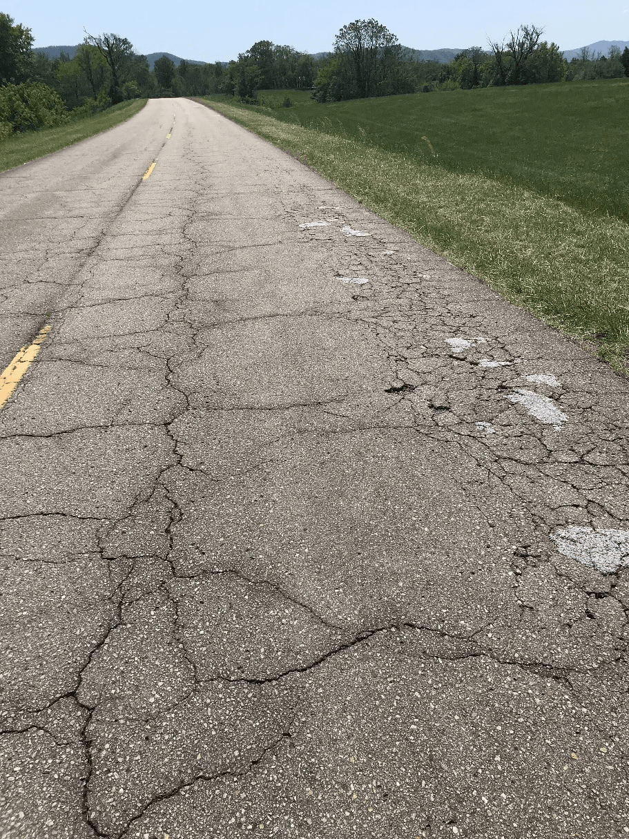 cracked roads by National Park Service