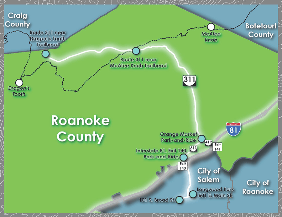 2024 Shuttle Map Dragons Tooth Open