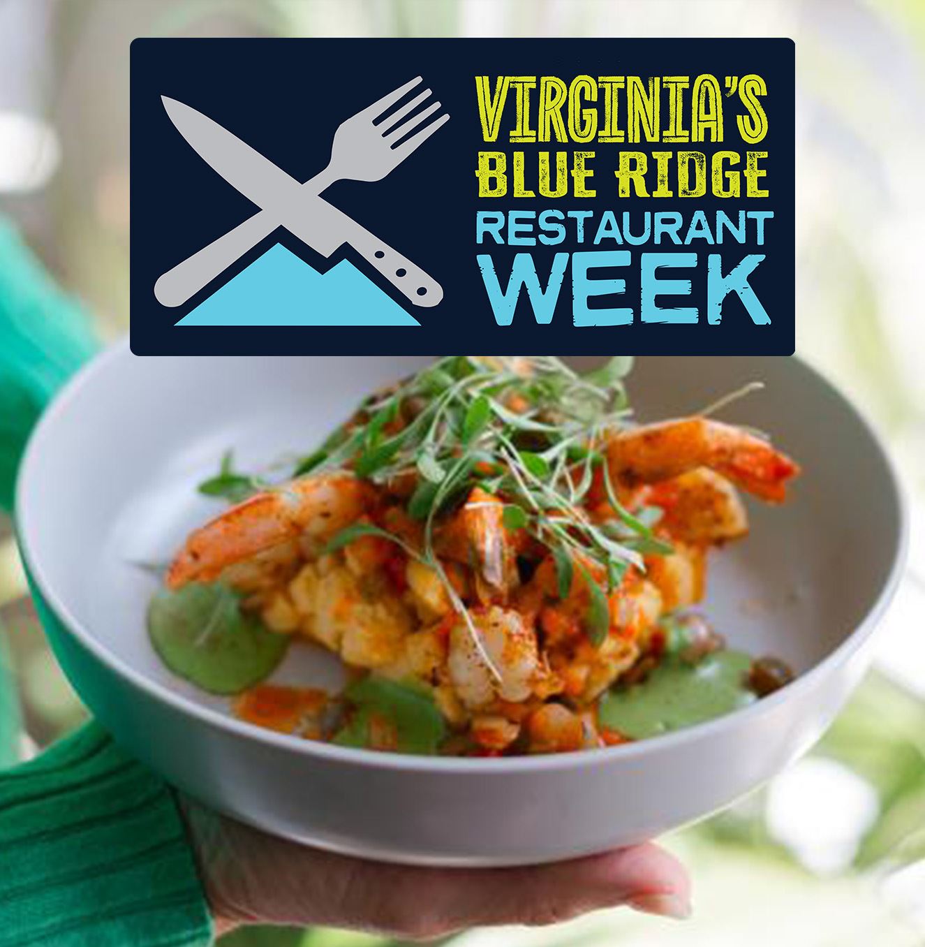 Food in a bowl with Restaurant Week Logo