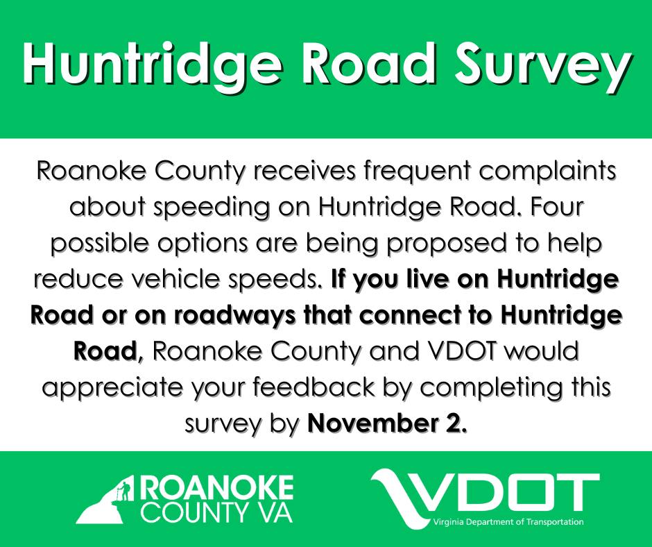 Text Call To Action to complete a Huntridge Road survey