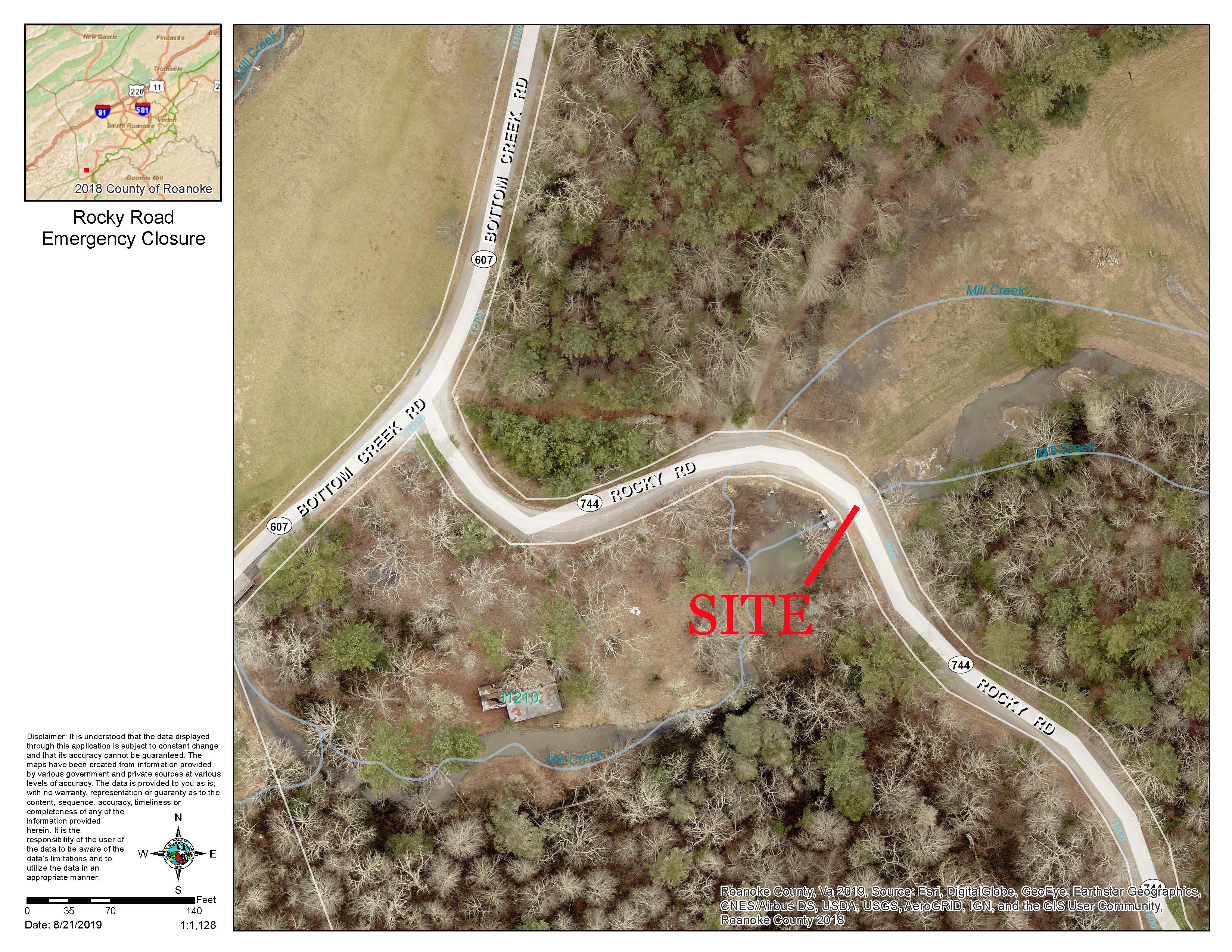 Rocky Road Emergency Closure Vicinity Map