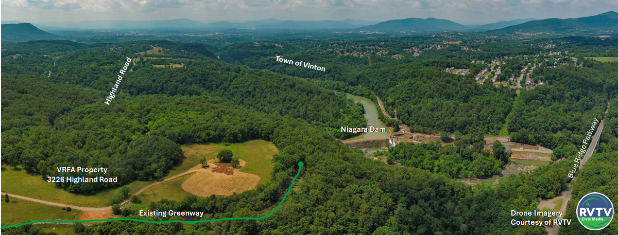 RVTV Drone Image of the Roanoke River